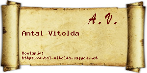 Antal Vitolda névjegykártya